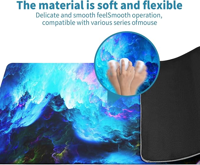 Dazzling Galaxy Gaming Mouse Pad Blue Desk Mat XL Mouse Gaming Pads, Starry Sky - Image 5