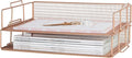 BLU MONACO | Rose Gold Mesh Paper Tray Set of 2 | Stackable Letter Trays by Blu_Monaco