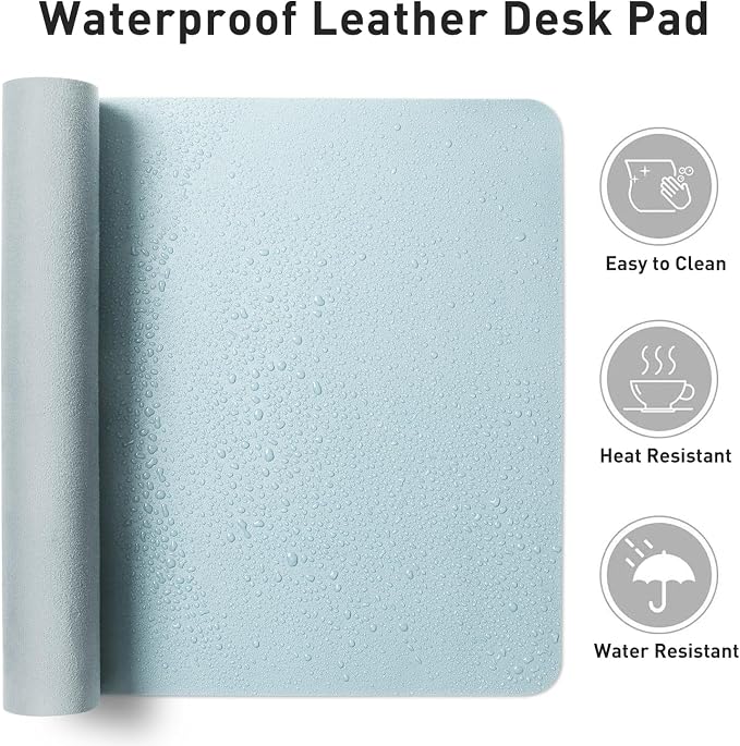 Aothia Faux Leather Desk Mat – Large Mouse Pad, Non-Slip PU Leather Blotter - Image 7