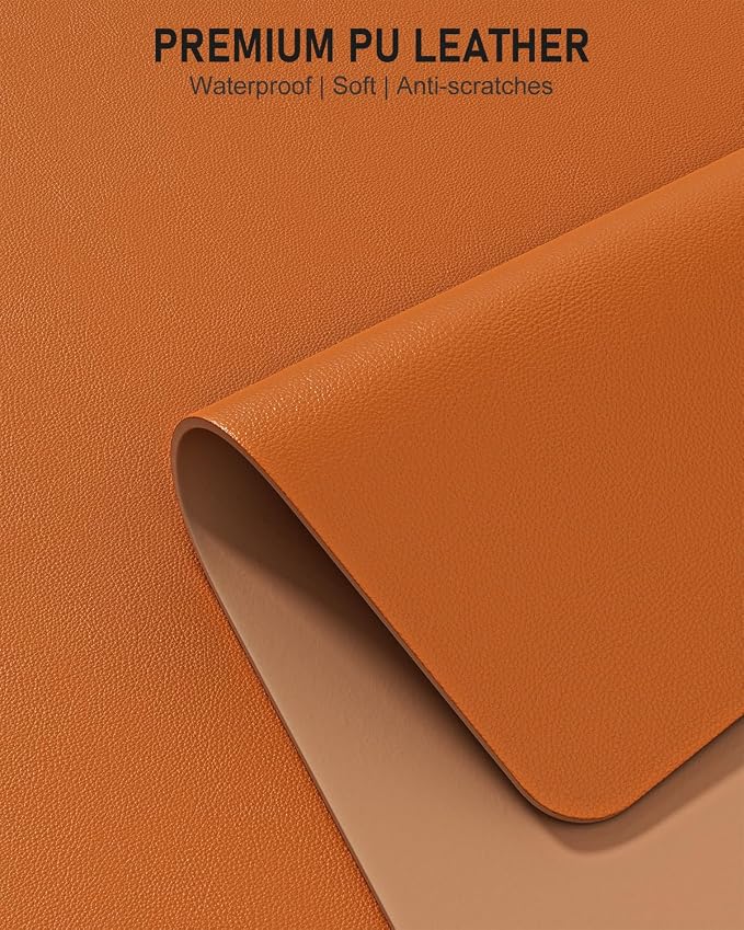 Desk Pad, 23.6" x 13.8" PU Leather Non-Slip Desk Mat Large Mouse Pad - Image 3