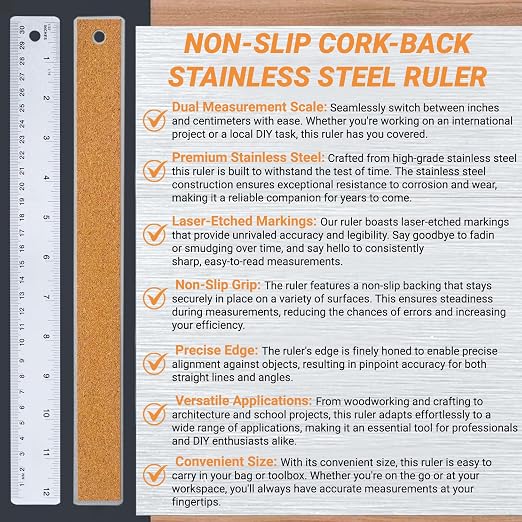 Stainless Steel Metal Ruler - Image 2