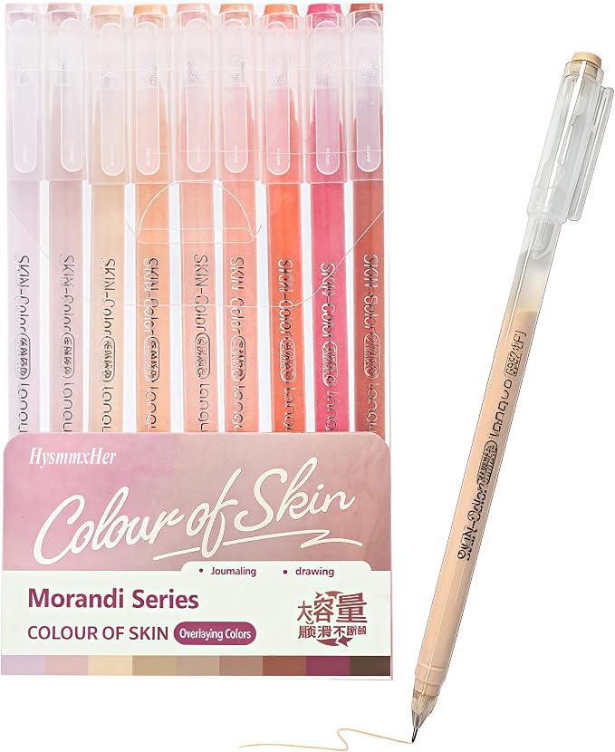 9 Colored Gel Pens Set, 0.6mm Fine Point by HysmmxHer