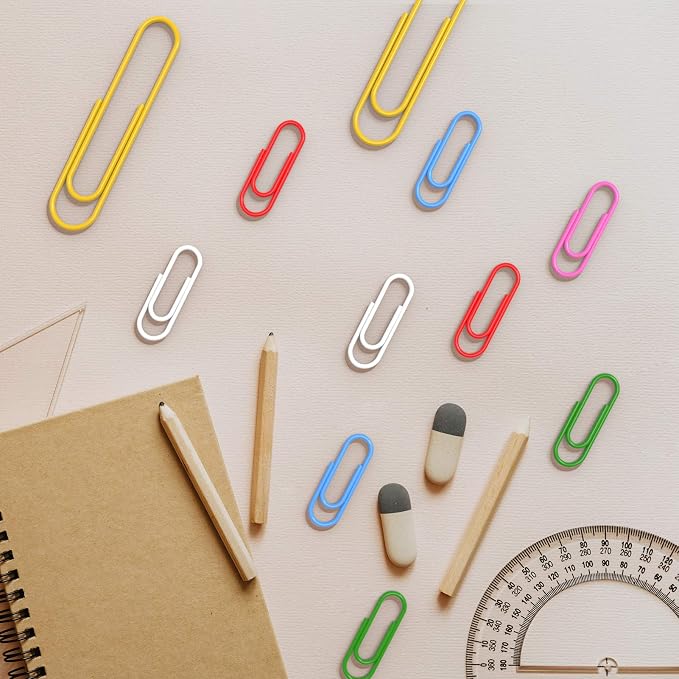 520 PCS Colored Paper Clips Assorted Sizes, Small Medium and Large, Colorful - Image 4