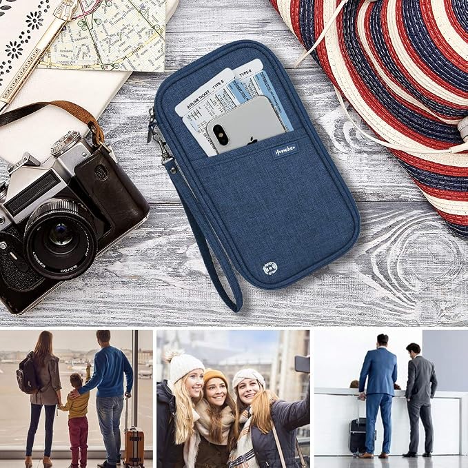 RFID Passport Wallet with Vaccine Card Slot, Family Travel Passport Holder - Image 7
