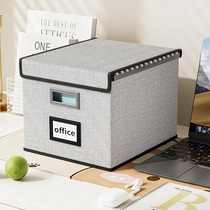 File Organizer Box with Lid, Collapsible File Folder Organizer - Image 5