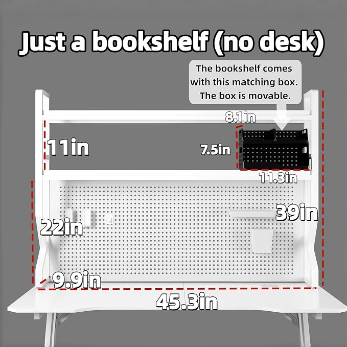 Desktop Hutch Bookshelf, Many Gifts, Metal Desktop Bookcase - Image 2