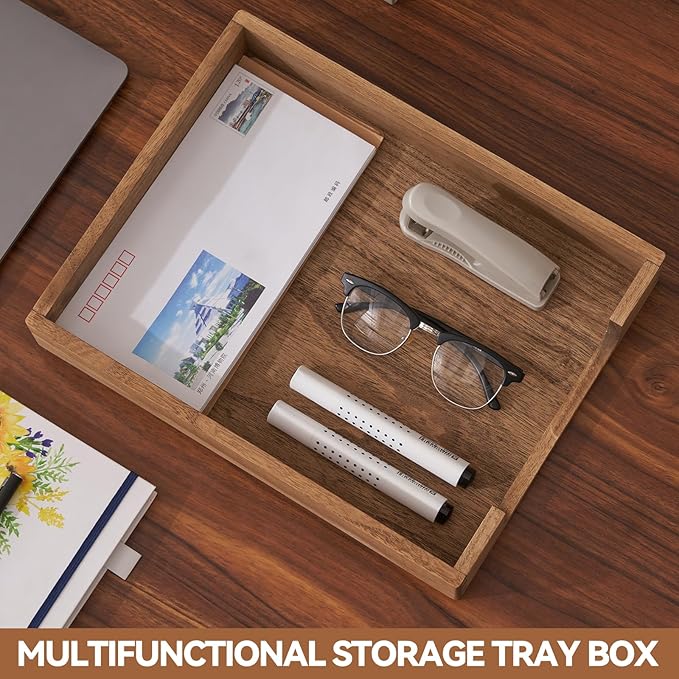 KIRIGEN Wood Letter Tray, Single-Tier Front-Load Desktop Paper Organizer - Image 7