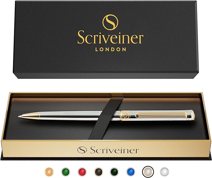 Scriveiner Silver Chrome Ballpoint Pen by Scriveiner