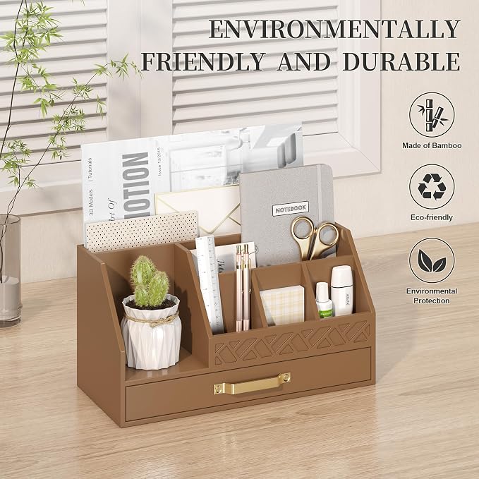 Wisuce Bamboo Mail Organizer Countertop - Image 4