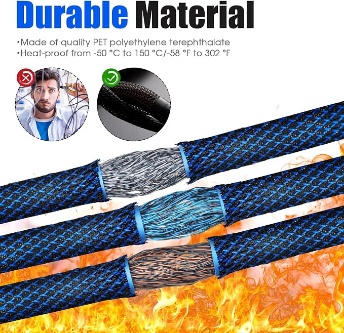 Tatuo 151 ft Expandable Braided Cable Sleeve Multi Size Braided Wire Sleeve - Image 4
