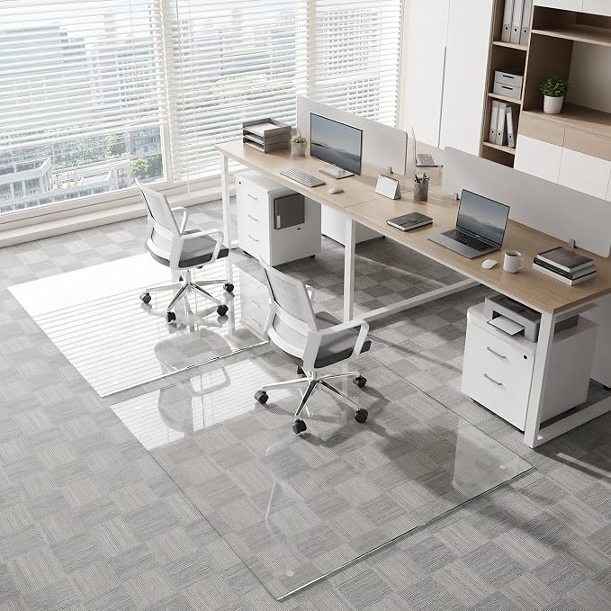 Tempered Glass Chair Mat, 4 Non‑Slip Pads, Noise-Free Gliding Shatterproof - Image 8