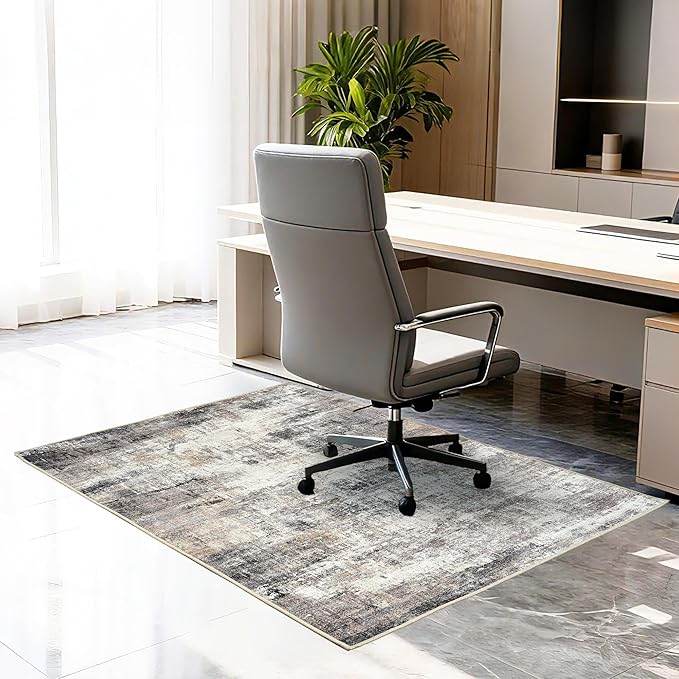 Office Chair Mat for Hardwood Tile Floor, Machine Washable Office Area Carpet by Ufeekare