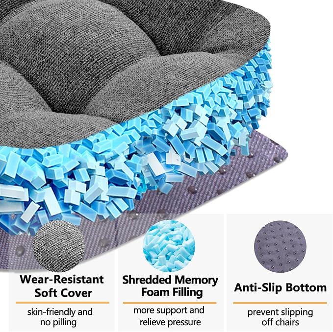 MAGIC ELEPHANT Chair Cushions for Dining Chair, Shredded Memory Foam Kitchen - Image 2