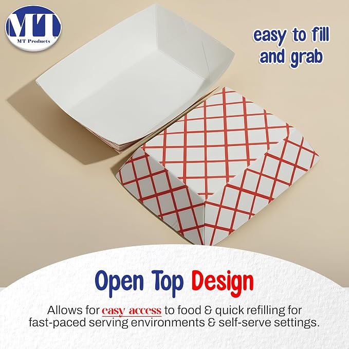 MT Products Classy Plaid Hotdog Trays 2 1/2 lb. - Image 5