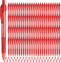 deegtran Pens Bulk, 100 Pack No Bleed Red Ink Click Pens by DEEGTRANPENS