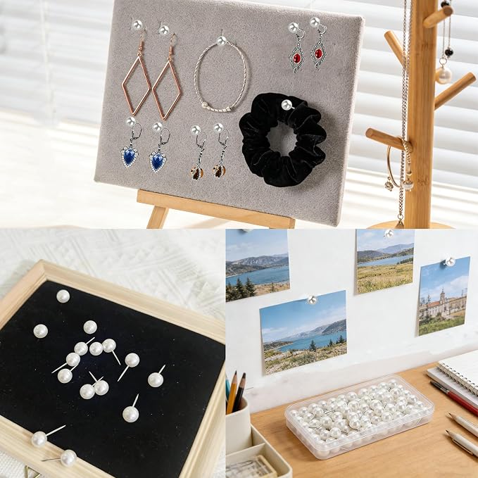 100 Pcs Pearl White Decorative Push Pins - Image 4