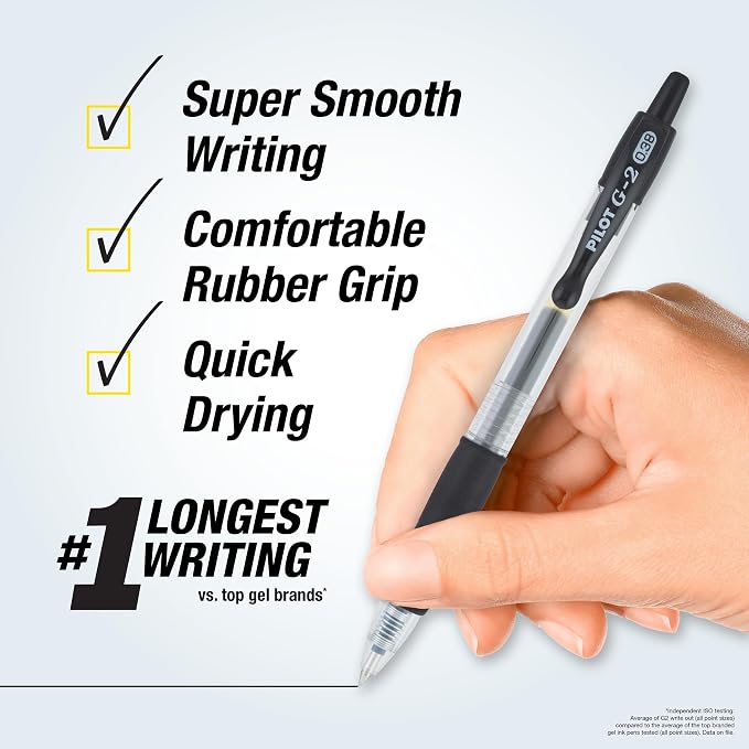 Pilot G2 Premium Refillable and Retractable Rolling Ball Gel Pens, Ultra Fine - Image 2