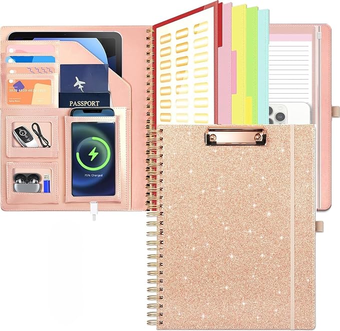 Foldable Spiral Clipboard Folio by KLLVE