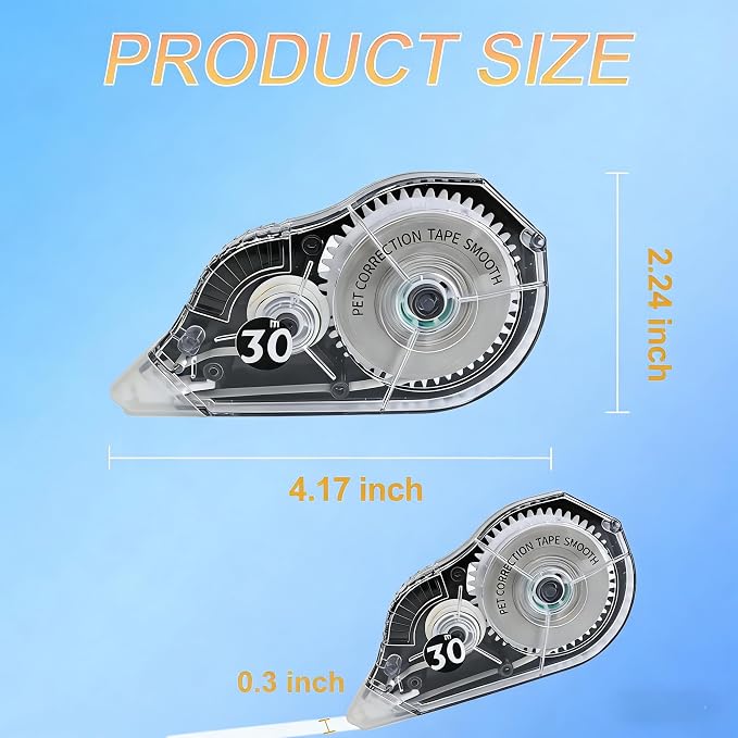 White Correction Tape, Correction Easy to Use Applicator - Image 2