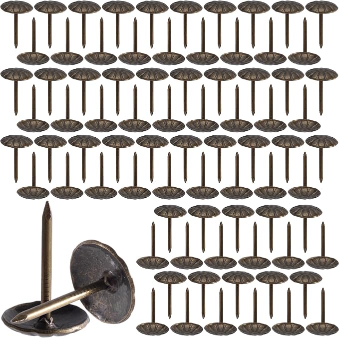 120pcs Flat Head Thumb Tacks for Wall, Bronze Heavy Duty Upholstery Push Pins by Unknown