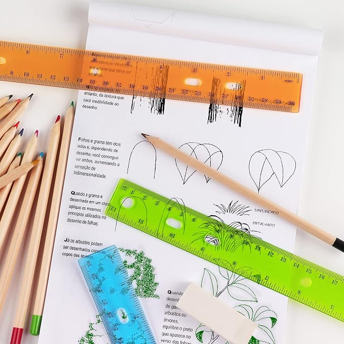 ZZTX 12 Pack Color Transparent Ruler Plastic Rulers 12 Inch, Metric Bulk Rulers - Image 6