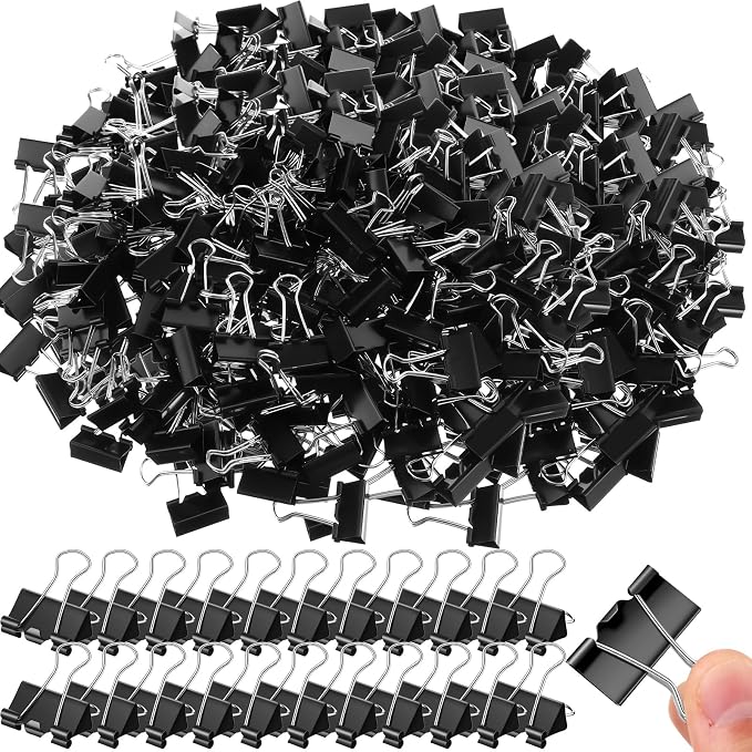 Jetec 800 Pieces 1 Inch Black Binder Clips Bulk Medium Paper Clamps Metal Paper by Jetec