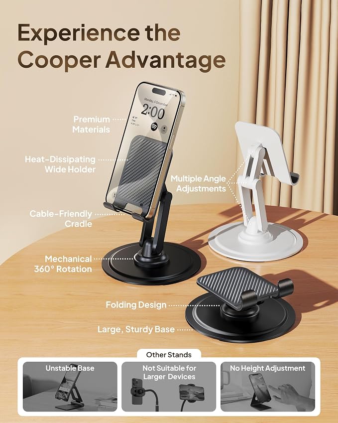COOPER 360° Stand, Rotating Cell Phone Stand - Image 5