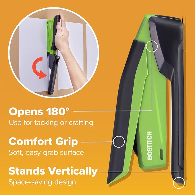 Bostitch Office InPower Spring-Powered Desktop Stapler, 20 Sheet Capacity - Image 6