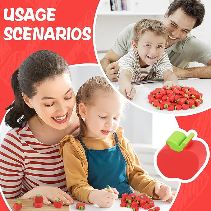 FOIMAS 72pcs Mini Apple Erasers, Back to School Rubber Erasers - Image 5