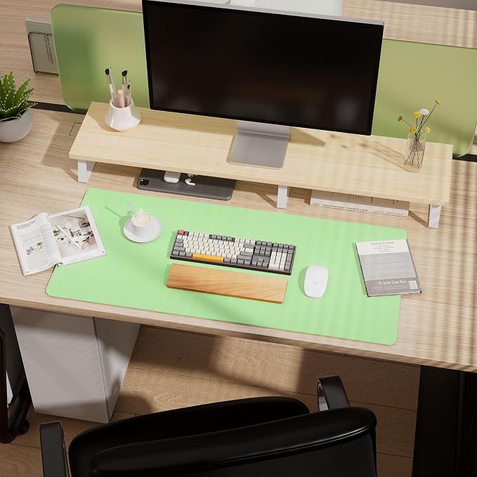 Aothia Double-Sided Desk Pad, 37.8"x17" Leather Desk Mat, Eco Cork Desk Pad - Image 7
