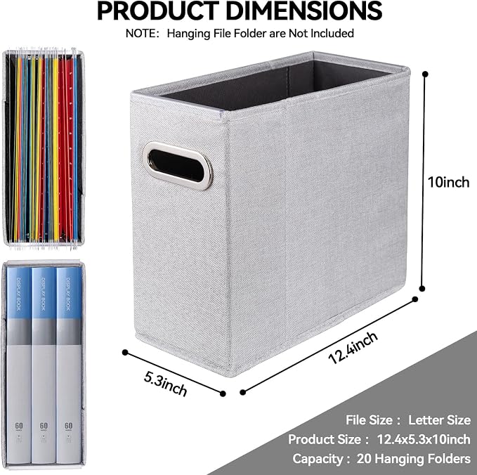 4 Packs Letter Size File Organizer, File Folders Organizer, Fabric Storage Box - Image 2
