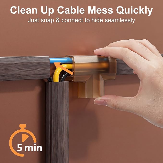 Yecaye TV Cord Hider, 125in Cord Cover, Large Cable Hider, Wire Covers - Image 3