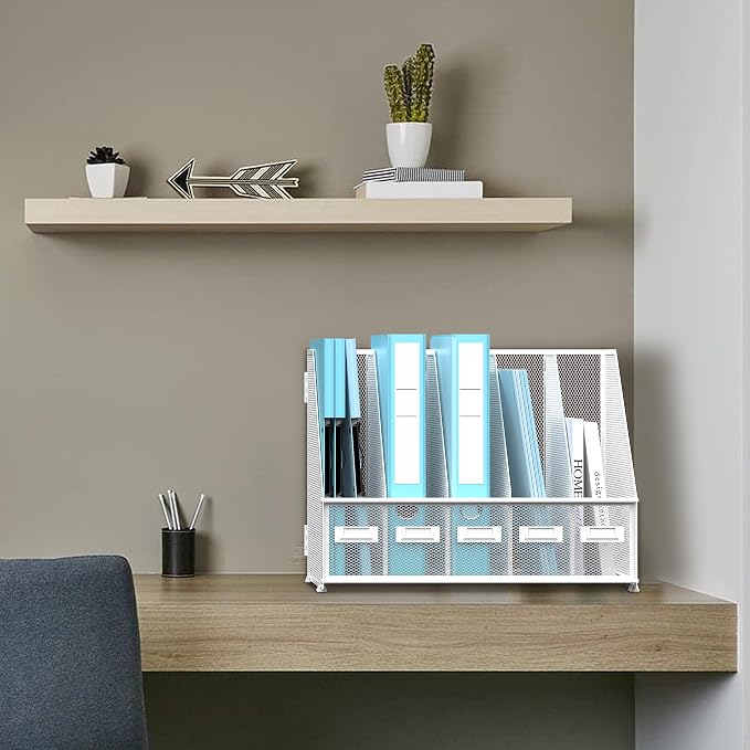 SUPEASY Desk Organizers Metal Desk Magazine File Holder - Image 2