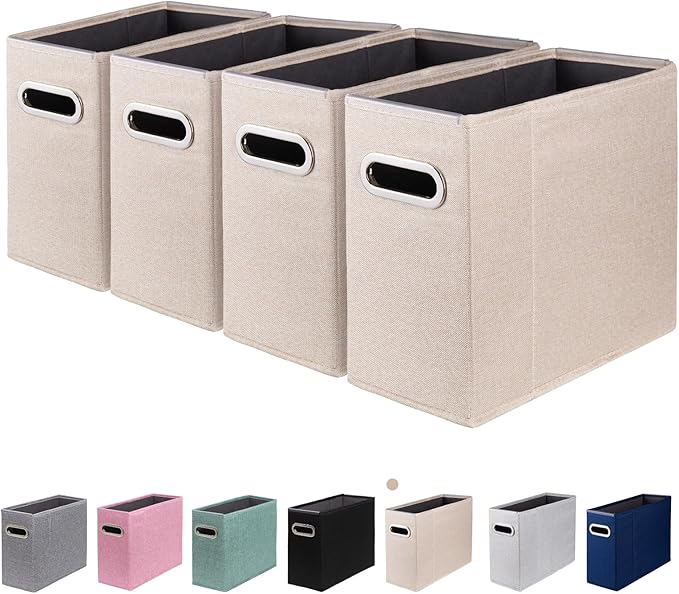 4 Packs Letter Size File Organizer, File Folders Organizer, Fabric Storage Box by ComfortKeeper