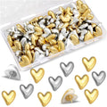 60Pcs Cute Decorative Push Pins Gold Silver Heart Thumb Tacks Pins by Unknown