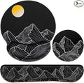 Mouse Pad Black, Ergonomic Keyboard Wrist Rest, Mouse Pad by QOMOLAMA