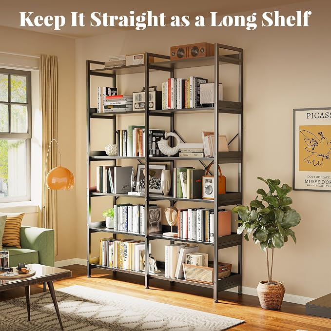 Huuger 6 Tier Bookshelf, Display Bookshelf - Image 3
