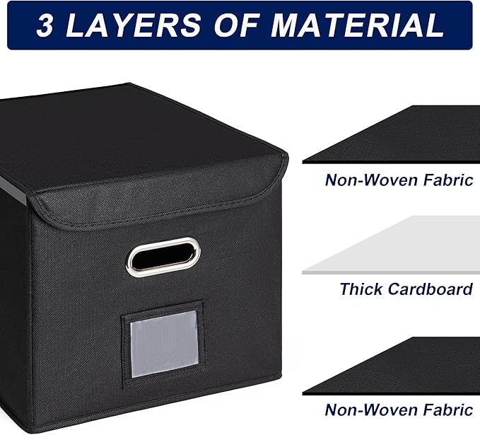 CADONO File Organizer Box with Lid, Large Hanging File Folder Organizer with - Image 6