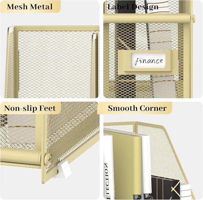 SUPEASY Desk Organizers Metal Desk Magazine File Holder - Image 4