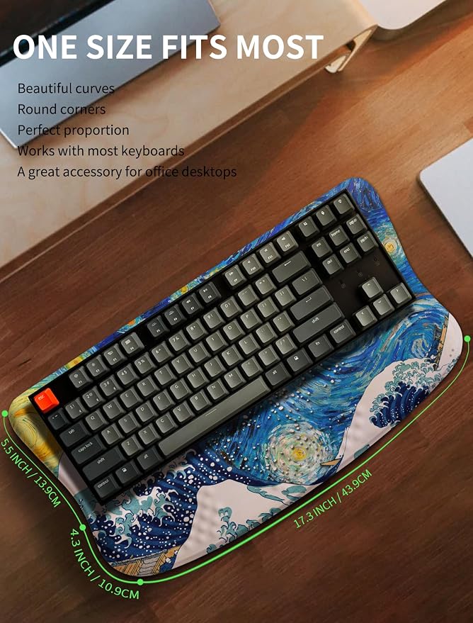 Ergonomic Wave Wrist Rest with Keyboard Stand, Cushioned Palm Rest, Comfortable - Image 6