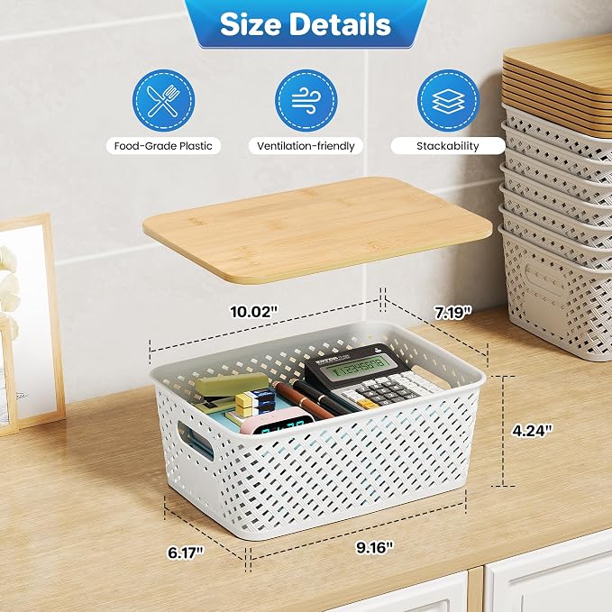 Anysig 8 Packs Plastic Storage Bins - Image 2