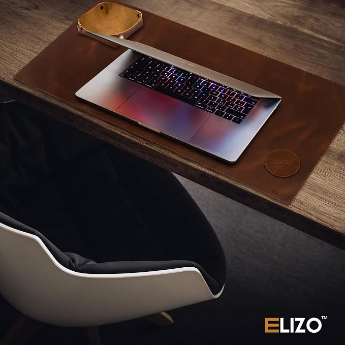 Elizo Real Leather Desk Mat Set Large Desk Cover Desk Blotter Protector - Image 6