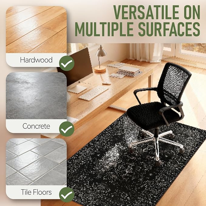 Office Chair Mat for Hardwood Floor, Anti-Slip Under Desk Mat Rug for Rolling - Image 6