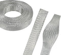 9/16" Wide Tinned Copper Braided Metal Wire Shielding Sleeve Ground Strap by BuyUneed