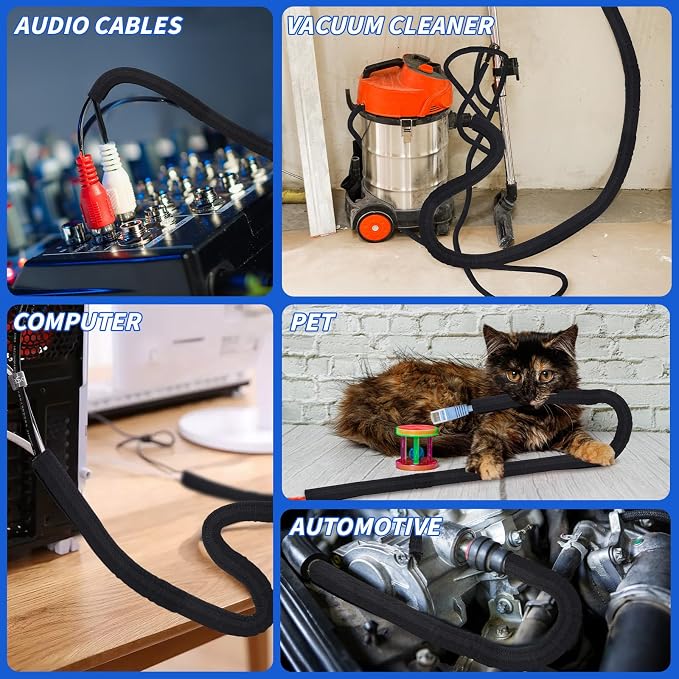 15FT Split Braided Sleeve Cable Management, 1 Inch Wire Loom Tubing Cord - Image 8