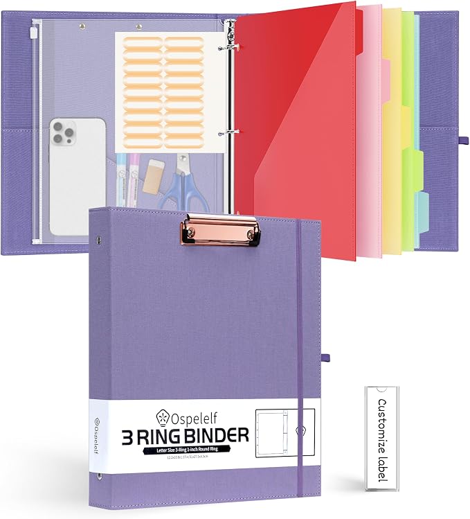 Ospelelf 1 Inch 3 Ring Binder by OspelelfOfficeSupplies