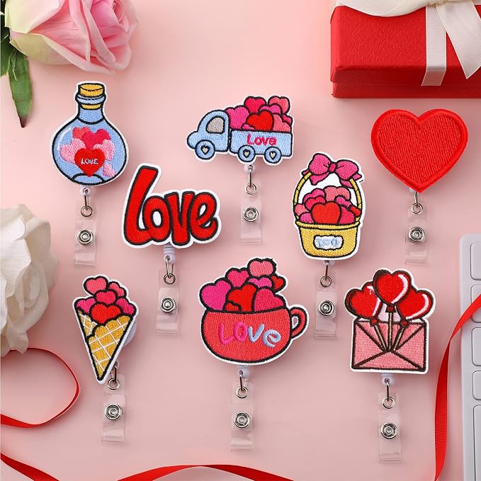 Zonon 8 Pcs Nurse Badge Reels Pediatric Badge Reels Cute Felt Retractable Funny - Image 6