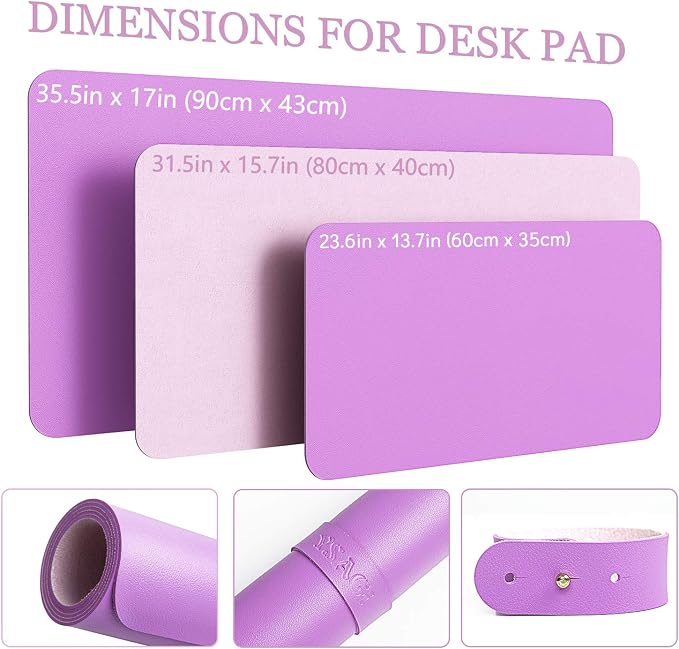 YSAGi Non-Slip Leather Desk Pad, Waterproof Laptop Computer Desk Keyboard Mat - Image 4