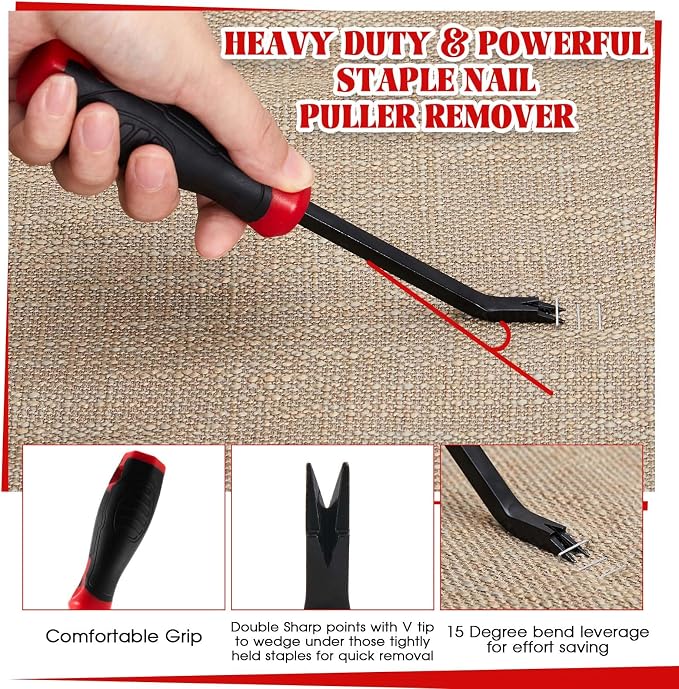 WILLBOND 3 Pcs Upholstery Staple Remover Tools Set Including End Cutting Plier - Image 2