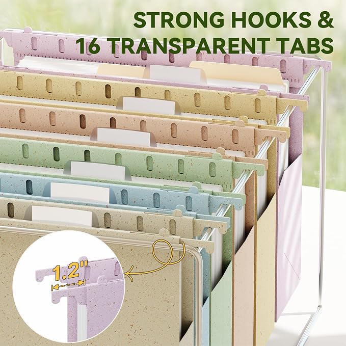 XINGIA Legal Size Hanging File Folders, 12 Pack 2" Expansion Legal Size File - Image 5